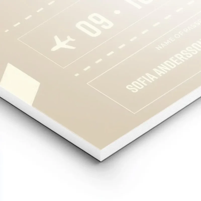 affiche beige personnalisee style etiquette de bagage pour ibiza avec texte noir lightpanel.webp