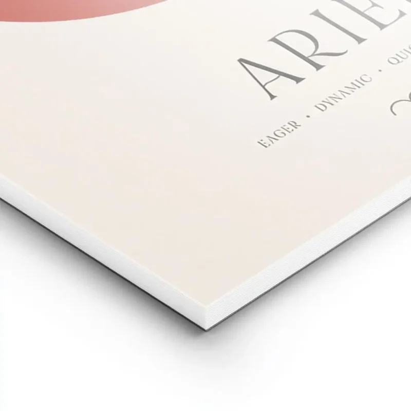 affiche belier avec globe degrade rose et orange et typographie aries avec trait lightpanel.webp