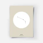 affiche belier beige illustration de la constellation du signe astrologique beli.webp