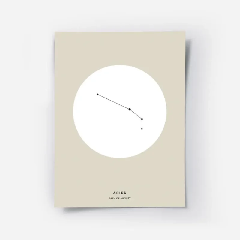 affiche belier beige illustration de la constellation du signe astrologique beli.webp