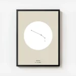 affiche belier beige illustration de la constellation du signe astrologique beli avec cadre.webp