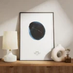 affiche belier constellation du belier sur cercle bleu aquarelle et texte dore meuble.webp