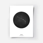 affiche beliere personnalisee avec illustration du signe astrologique en noir et.webp