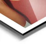 affiche bella donna femme elegante en maillot de bain rouge levres ecarlates fou aluminium.webp