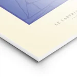 affiche bleu cobalt abstrait avec des formes organiques et des lignes sombres su lightpanel.webp