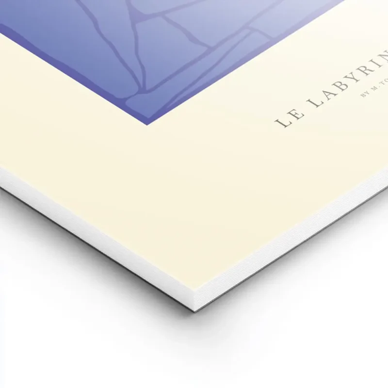 affiche bleu cobalt abstrait avec des formes organiques et des lignes sombres su lightpanel.webp