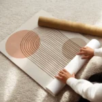 affiche bobo avec arches marron et cercles beiges typographie moderne et tons ch enroule.webp