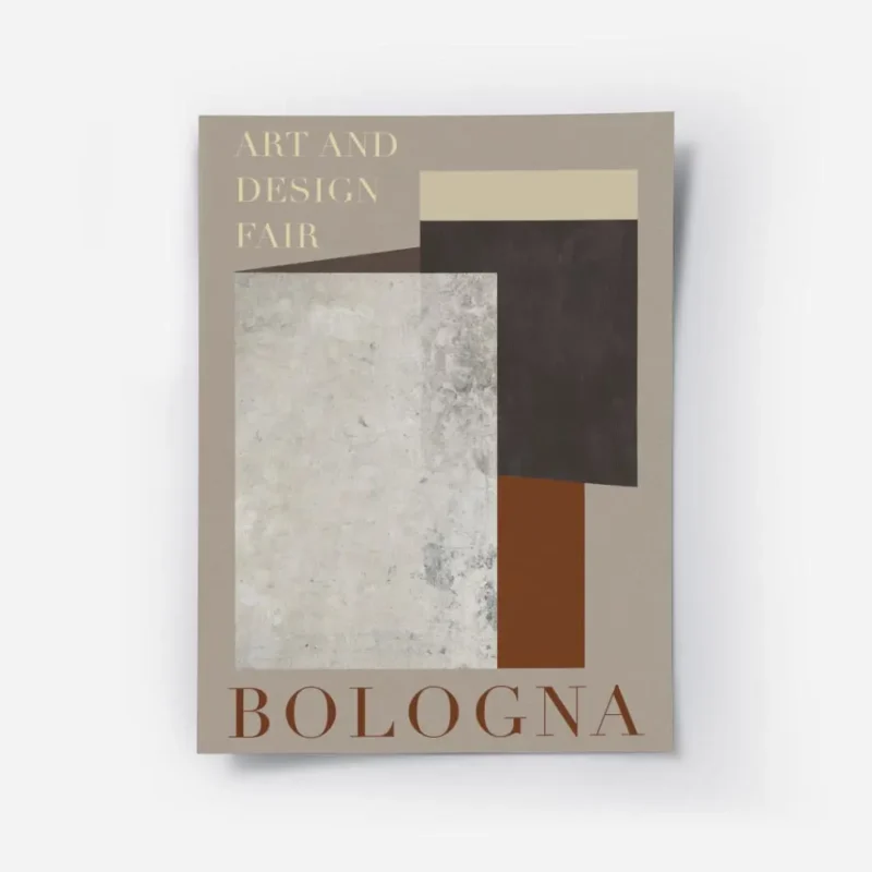 affiche bologna avec des formes geometriques superposees et du texte en typograp.webp