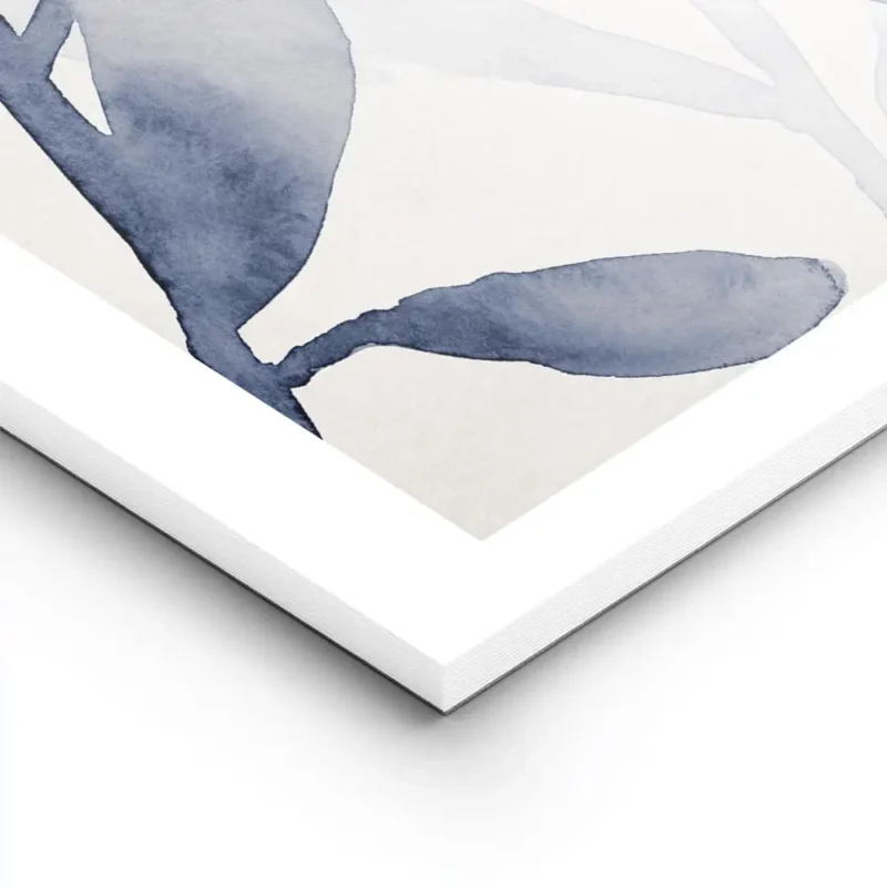 affiche botanique avec des feuilles de plantes bleues peintes a laquarelle sur f lightpanel.webp