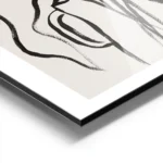 affiche botanique avec des fleurs noires et des feuilles dans un vase noir sur f aluminium.webp