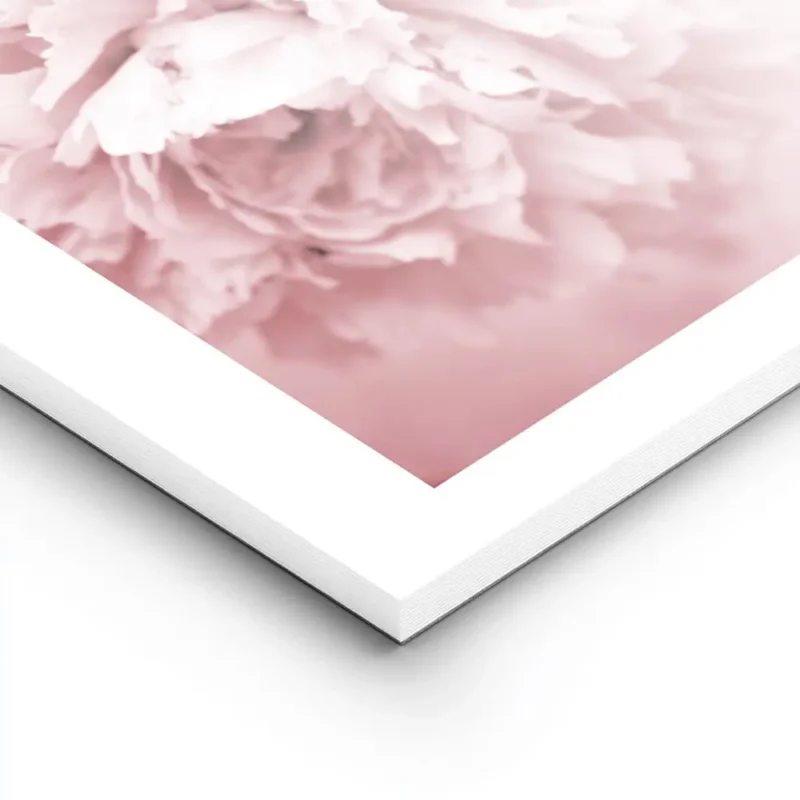 affiche botanique avec des fleurs roses en pleine floraison creant un motif deli lightpanel.webp