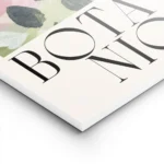 affiche botanique avec illustration peinte de fleurs abstraites roses et feuille lightpanel.webp