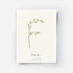 affiche botanique avec la lettre f formee par une plante et du texte personnalis.webp