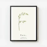 affiche botanique avec la lettre f formee par une plante et du texte personnalis avec cadre.webp