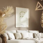 affiche botanique avec la lettre f formee par une plante et du texte personnalis salon.webp