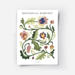 affiche botanique avec une illustration de motifs floraux multicolores et de typ.webp