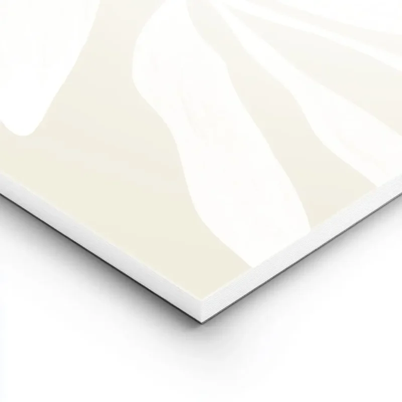 affiche botanique avec une illustration de plante blanche stylisee sur fond beig lightpanel.webp