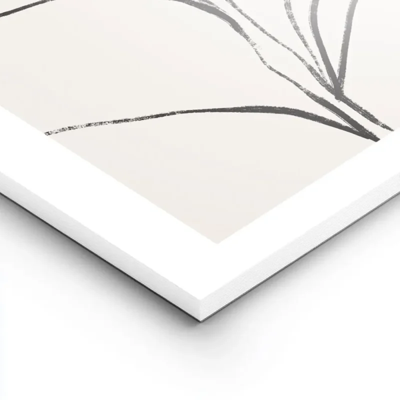 affiche botanique avec une plante minimaliste aux feuilles abstraites dessinees lightpanel.webp