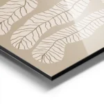 affiche botanique creme representant des feuilles beiges claires avec des nervur aluminium.webp