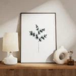 affiche botanique dun plant de coton bleu peinture a laquarelle sur fond blanc meuble.webp