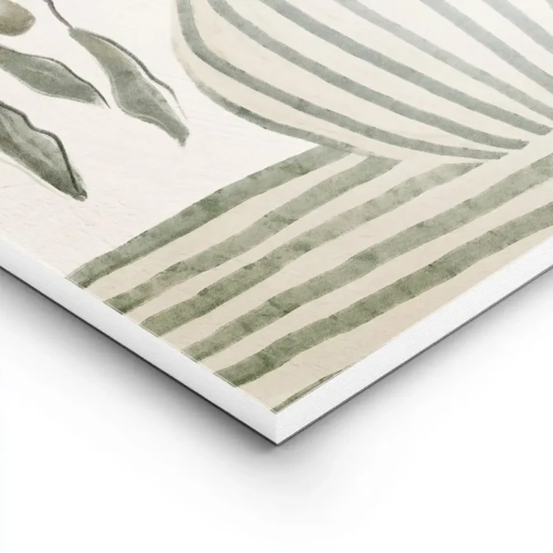 affiche botanique dun vase vert olive raye avec des branches dolivier et leurs f lightpanel.webp