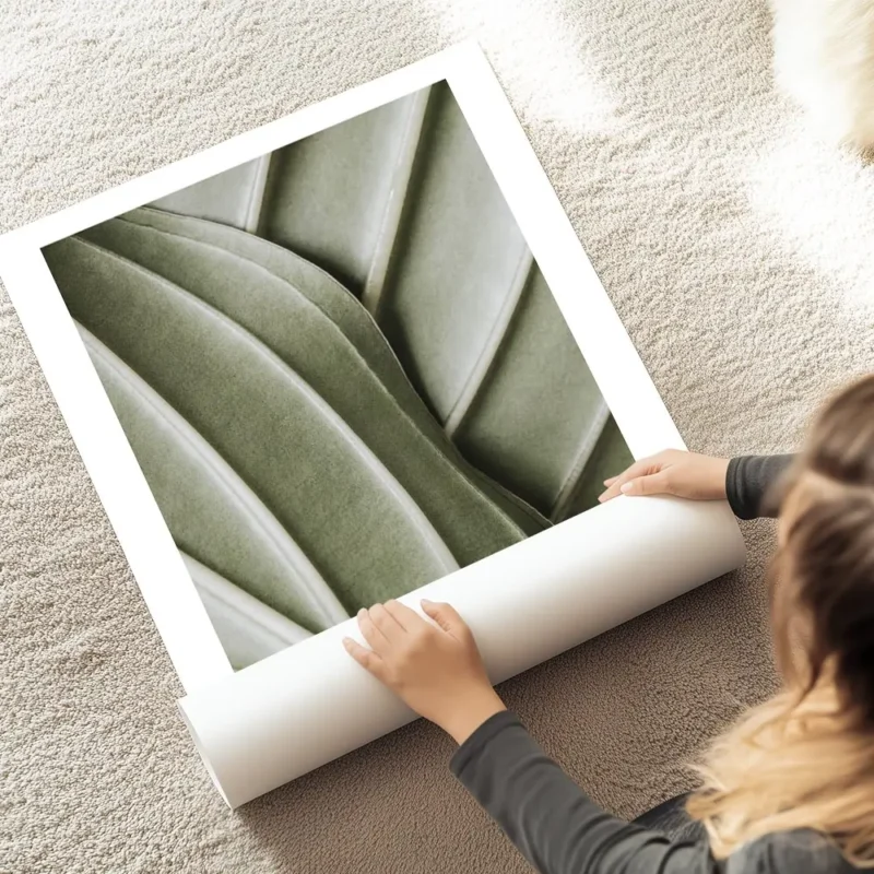 affiche botanique dune feuille verte aux nervures organiques et detaillees pour au sol.webp