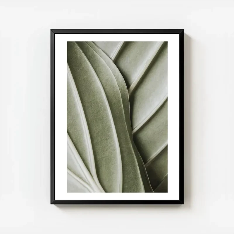 affiche botanique dune feuille verte aux nervures organiques et detaillees pour avec cadre.webp