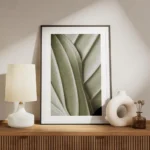 affiche botanique dune feuille verte aux nervures organiques et detaillees pour meuble.webp