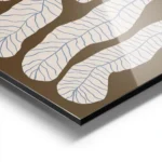 affiche botanique dune plante aux feuilles legeres et branches sur fond brun aluminium.webp