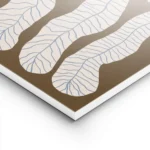 affiche botanique dune plante aux feuilles legeres et branches sur fond brun lightpanel.webp