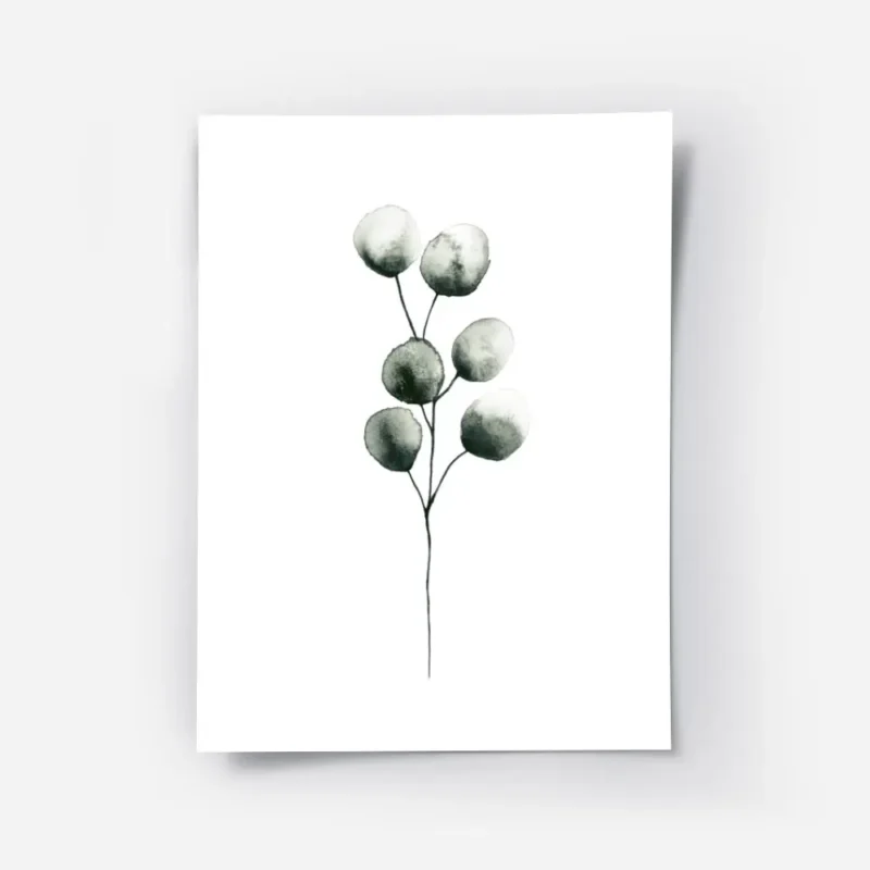 affiche botanique eucalyptus plant typographie a laquarelle de feuilles deucalyp.webp
