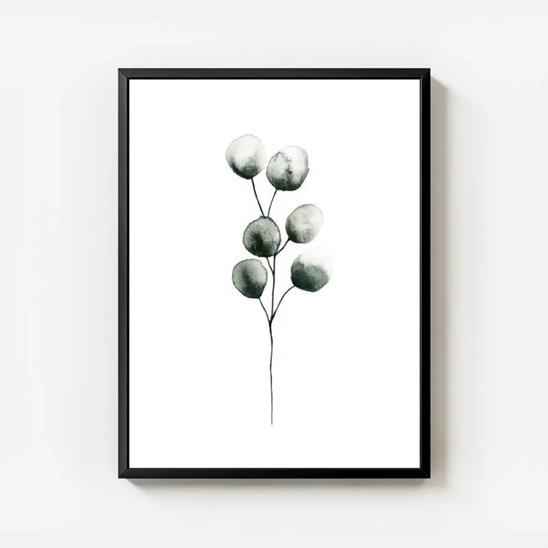 affiche botanique eucalyptus plant typographie a laquarelle de feuilles deucalyp avec cadre.webp