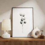 affiche botanique eucalyptus plant typographie a laquarelle de feuilles deucalyp meuble.webp