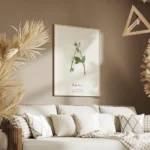 affiche botanique personnalisee avec la lettre a formee par des fleurs et du tex salon.webp