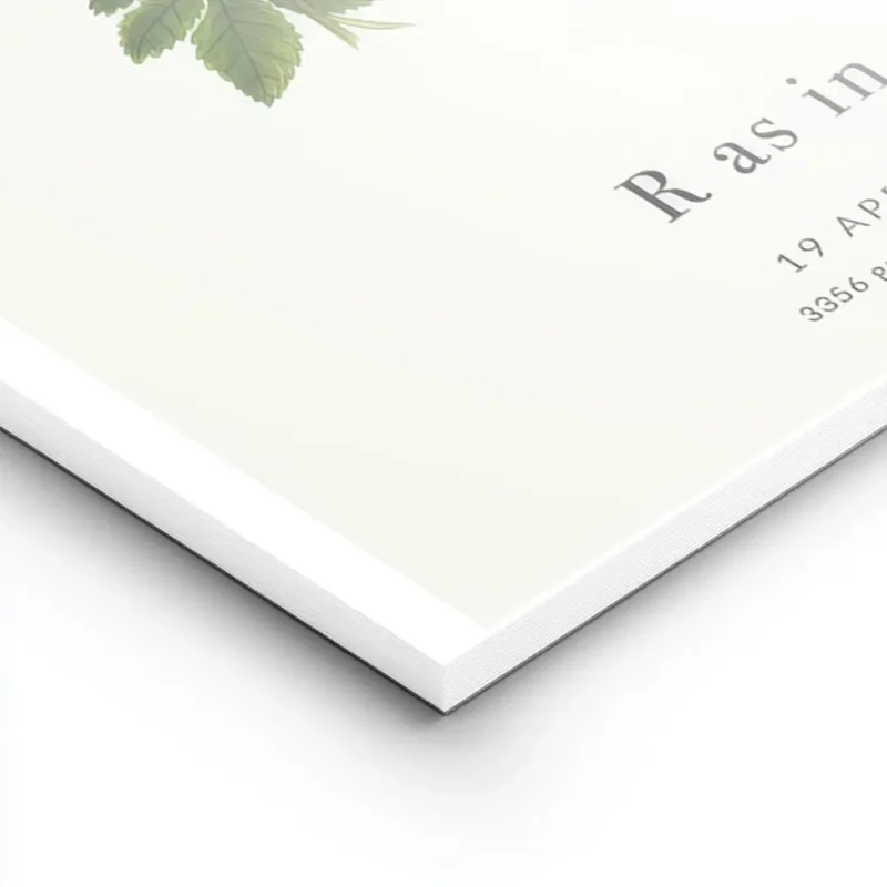 affiche botanique personnalisee avec la lettre r formee de feuilles vertes et de lightpanel.webp