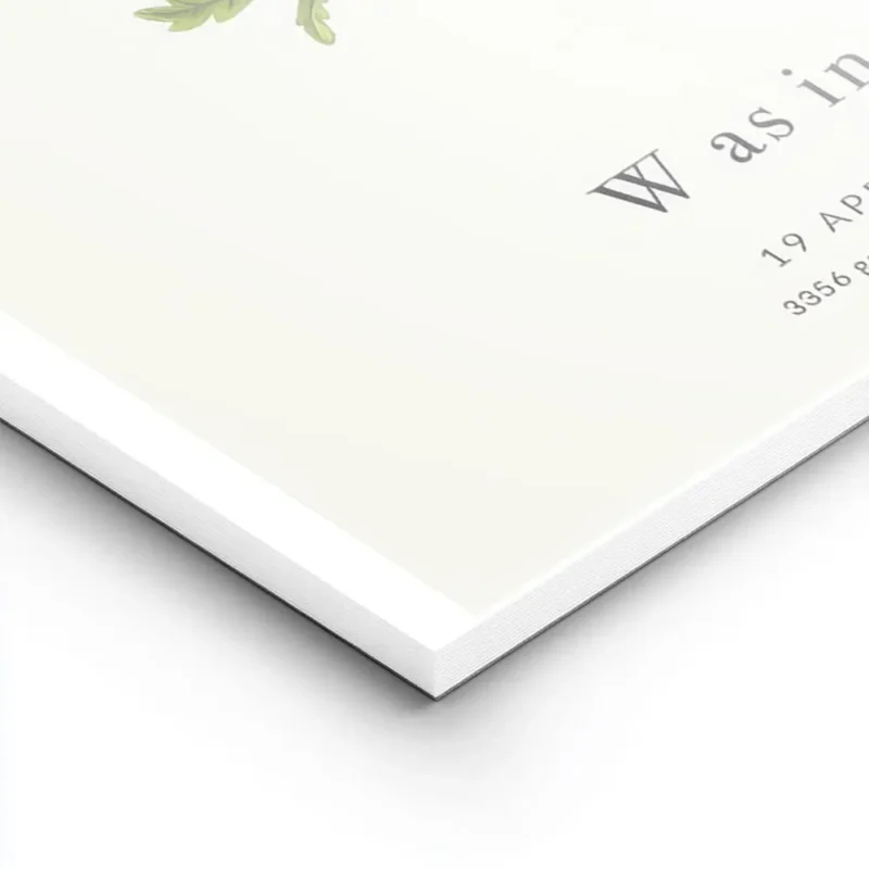 affiche botanique personnalisee avec la lettre w formee par des fleurs vertes et lightpanel.webp