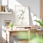 affiche botanique personnalisee avec la lettre z formee par une plante et du tex bureau.webp