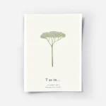 affiche botanique personnalisee avec une fleur blanche ressemblant a la lettre t.webp