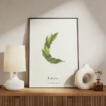 affiche botanique personnalisee avec une lettre c formee de feuilles vertes et d meuble.webp