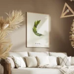 affiche botanique personnalisee avec une lettre c formee de feuilles vertes et d salon.webp