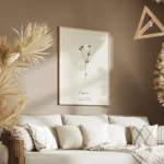 affiche botanique personnalisee avec une plante verte en forme de lettre y sur f salon.webp