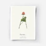 affiche botanique personnalisee lettre a formee par des feuilles et une baie sur.webp