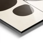 affiche botanique retro avec des feuilles marron sur fond beige texture aluminium.webp