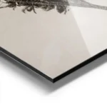 affiche botanique vintage en monochrome beige presentant une plante sechee textu aluminium.webp