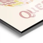 affiche boule disco retro coloree aux couleurs pastel avec typographie dancing q aluminium.webp