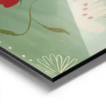 affiche bouquet sauvage aux fleurs vibrantes main tenant des fleurs sur un fond aluminium.webp