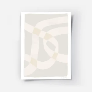 affiche calm abstract no2 formes abstraites grises et beiges typographie moderne.webp