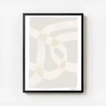 affiche calm abstract no2 formes abstraites grises et beiges typographie moderne avec cadre.webp