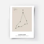 affiche capricorne beige illustration de la constellation en noir avec typograph.webp