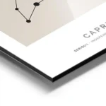 affiche capricorne beige illustration de la constellation en noir avec typograph aluminium.webp